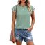 Cuptacc Oberteile Damen Sommer Casual Tops Für Damen Baumwolle Basic Oberteil Rundhals Tank Top Kurzarm Business Grünstreifen M 38-40