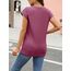Cuptacc T-Shirt Damen Sommer Tops Für Damen Oberteile Rundhalsausschnitt Business Bluse Kurzarm Tops Teenager Mädchen Purple Groß L 42-44