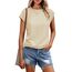 Cuptacc Tops Für Damen T Shirt Rundhals Oberteile Damen Oversized Bluse Kurzarm Sexy Y2k Top Sommer CoffeeGrey XS 30-32