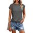 Cuptacc Tshirt Damen Sommer Rundhals Oberteile Damen Elegant Tops Cute T-Shirt Sexy Business Outfit Bluse Gray Klein S 34-36