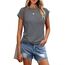 Cuptacc Tank Top Damen Sommer Rundhals Oberteile Damen Elegant Tops Cute T Shirt Basic Business Outfit Bluse Grau Klein S 34-36