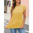 Cuptacc Tank Top Damen Sommer Rundhals Oberteile Damen Elegant Tops Cute Tshirt Basic Business Tshirt Bluse Yellow Klein S 34-36