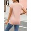 Cuptacc Tshirt Damen Tops Sommer Rundhals Oberteile Damen Elegant Basic Bluse Kurzarm Business Tunika Rosa Groß L 42-44