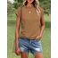 Cuptacc T Shirt Damen Sommer Tops Für Damen Oberteile Rundhalsausschnitt Business Bluse Kurzarm T-Shirt Locker Coffee Groß L 42-44