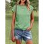 Cuptacc Tops Für Damen T Shirt Rundhals Oberteile Damen Bluse Kurzarm Sexy Top Sommer Grün XL 46-48