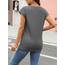 Cuptacc Tshirt Damen Tops Sommer Rundhals Oberteile Elegant Basic Bluse Kurzarm Damen Business Tunika Gray 3XL 56-58