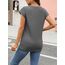 Cuptacc Tshirt Damen Sommer Rundhals Oberteile Damen Elegant Tops Cute T-Shirt Sexy Business Outfit Bluse Gray Klein S 34-36