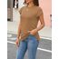 Cuptacc Tops Für Damen T Shirt Rundhals Oberteile Damen Oversized Bluse Kurzarm Sexy Y2k Top Sommer Coffee XS 30-32