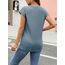 Cuptacc T Shirt Damen Sommer Tops Für Damen Oberteile 3er Pack Rundhalsausschnitt Business Bluse Kurzarm T-Shirt Locker Multi-Pack Schwarz Weiß Blau Groß L 42-44