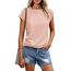 Cuptacc Tshirt Damen Tops Sommer Rundhals Oberteile Damen Elegant Basic Bluse Kurzarm Business Tunika Rosa Groß L 42-44