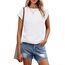 Cuptacc Tshirt Damen Sommer Rundhals Oberteile Damen Elegant Tops Cute T Shirt Basic Business Outfit Bluse Weiß Mittel M 38-40