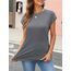 Cuptacc Tank Top Damen Sommer Rundhals Oberteile Damen Elegant Tops Cute T Shirt Basic Business Outfit Bluse Grau Klein S 34-36