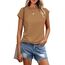 Cuptacc Tops Für Damen T Shirt Rundhals Oberteile Damen Oversized Bluse Kurzarm Sexy Y2k Top Sommer Coffee XS 30-32