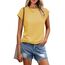 Cuptacc Tops Für Damen T Shirt Rundhals Oberteile Damen Oversized Bluse Kurzarm Sexy Y2k Top Sommer Yellow XS 30-32