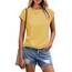 Cuptacc Tshirt Damen Tops Sommer Rundhals Oberteile Elegant Basic Bluse Kurzarm Damen Business Tunika Yellow 3XL 56-58