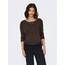 ONLY Damen Onlalba 3/4 Top JRS Noos Langarmshirt, Dark Earth,S