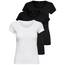 ONLY 3er Pack Damen T-Shirt schwarz oder weiß Kurzarm lang Basic Sommer T-Shirts XS S M L XL 15209153