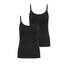ONLY Damen 2er-Pack Tank-Top Oberteil Verschiedene Träger Shirt Unterhemd, Farbe:Schwarz, Größe:XS