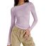 Cuptacc Damen Tshirt Langarm Elegant Airy Blusen & Tuniken Für Damen Langarm Konvertierbar Trendy Oberteile Enganliegend Hellviolett XXL