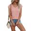 Suncife Damen-T-Shirt, Sommer, lockere Passform, Flügelärmel, V-Ausschnitt, T-Shirt, Rose, M
