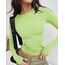 Cuptacc Top Langarm Damen Eng Slim Fit Oberteile Damen Fashion Solid Color Round Neck Langarm Shirts Kurz Schnelltrocknend Longsleeve Hellgrün XXL