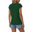 Suncife Damen-T-Shirt, Sommer, lockere Passform, Flügelärmel, V-Ausschnitt, T-Shirt, grün, XL