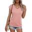 Suncife Damen-T-Shirt, Sommer, lockere Passform, Flügelärmel, V-Ausschnitt, T-Shirt, Rose, M
