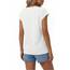 Suncife Damen-T-Shirt, Sommer, lockere Passform, Flügelärmel, V-Ausschnitt, T-Shirt, weiß, L
