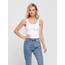 ONLY Damen 2er-Pack Tank-Top Oberteil Verschiedene Träger Shirt Unterhemd, Farbe:weiß/schw., Größe:S