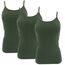 HERMKO 1560 3er Pack Damen Träger Top - 100% Bio-Baumwolle, Unterhemd in Feinripp-Qualität - Weich, Strapazierfähig & Vielseitig für jeden Look, Farbe:Olive, Größe:44/46 (L)