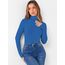 DUOEASE Tshirt Damen Basic Langarmshirt Damen Rollkragen Einfarbig Top Elegant Casual Rollkragenpullover Herbst Winter Oberteile(Tiefblau M