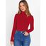 DUOEASE Rollkragenpullover Damen Basic Einfarbig Langarmshirt Damen Herbst Winter Oberteile Rollkragen Langarm Tshirt Elegant Casual Top(Rot L