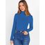 DUOEASE Longsleeve Damen Elegant Basic Rollkragen Tshirt Damen Slim Fit Gerippt Langarm Oberteile Herbst Winter Top(Tiefblau XS