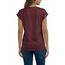 AirMood Lässiges Basic-T-Shirt für Damen, elegant, lockere Passform, Rundhalsausschnitt, Flügelärmel, burgunderfarben, Small