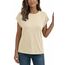 AirMood Lässiges Basic-T-Shirt für Damen, elegant, lockere Passform, Rundhalsausschnitt, Flügelärmel, Aprikose, M