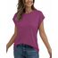 AirMood Damen-T-Shirt, Sommer, lässig, mit Flügelärmeln, violett, M