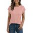 AirMood Damen-T-Shirt, Sommer, lässig, mit Flügelärmeln, Rose, M