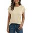 AirMood Lässiges Basic-T-Shirt für Damen, elegant, lockere Passform, Rundhalsausschnitt, Flügelärmel, Aprikose, X-Large