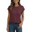 AirMood Lässiges Basic-T-Shirt für Damen, elegant, lockere Passform, Rundhalsausschnitt, Flügelärmel, burgunderfarben, Large