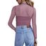 Zeagoo Netzoberteil Für Damen Sexy Party Top Mesh Oberteil Langarm Transparente Bluse Netz Tshirt Slim Fit Langarmshirt Frauen Clubwear Halloween Lila XL