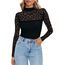 Zeagoo Netzoberteil für Damen Sexy Party Top Mesh Oberteil Langarm Transparente Bluse Netz Tshirt Slim Fit Langarmshirt Frauen Clubwear Halloween Schwarz Leopardenprint XL