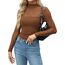 Zeagoo Netzoberteil Für Damen Sexy Party Top Mesh Oberteil Langarm Transparente Bluse Netz Tshirt Slim Fit Langarmshirt Frauen Clubwear Halloween Braun XL