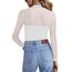 Zeagoo Langarmshirt Damen Rundhal Netzoberteil Sexy Party Top Mesh T Shirt Langarm Frauen Clubwear Für Halloween Karneval Weiß L