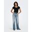 ONLY Damen Onllive Love SS Oneck TOP JRS, Dark Grey Melange/Black/Black/, XL