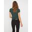 ONLY Damen Onllive Love SS Oneck TOP JRS, Dark Grey Melange/Balsam Green, XL