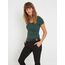 ONLY Damen Onllive Love SS Oneck TOP JRS, Dark Grey Melange/Balsam Green, XL