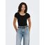 ONLY Damen Onllive Love SS Oneck TOP JRS, Dark Grey Melange/Black/Black/, XL