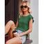 Zeagoo Basic Tanktop Tops für Damen Locker Cap Ärmel Sommertop Elegant Ärmellose T Shirt Leuchtend Grün S