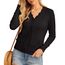 GRECERELLE Strickjacke Damen mit Knöpfen und V Ausschnitt Leichte und sommerliche Cardigan Damen Eleganter mit Spitze (Schwarz, L)