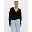 VERO MODA Damen Vmlea Ls V-Hals Manchet Cardigan Noos Strickjacke, Schwarz, L EU